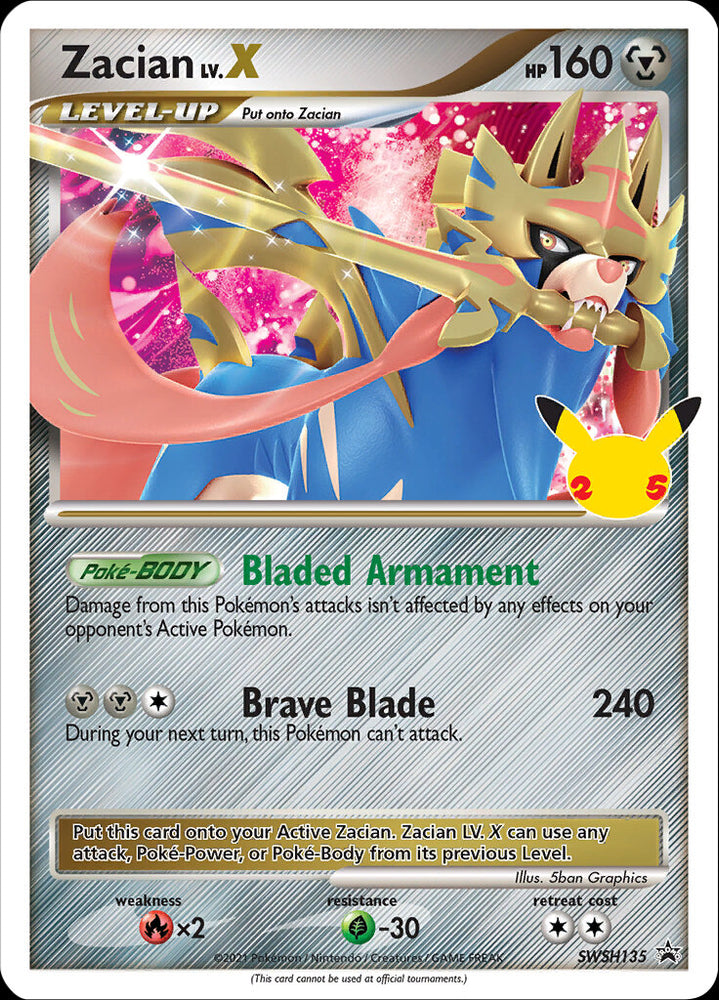 Zacian LV.X (SWSH135) (Celebrations) [Sword & Shield: Black Star Promos] Pokémon