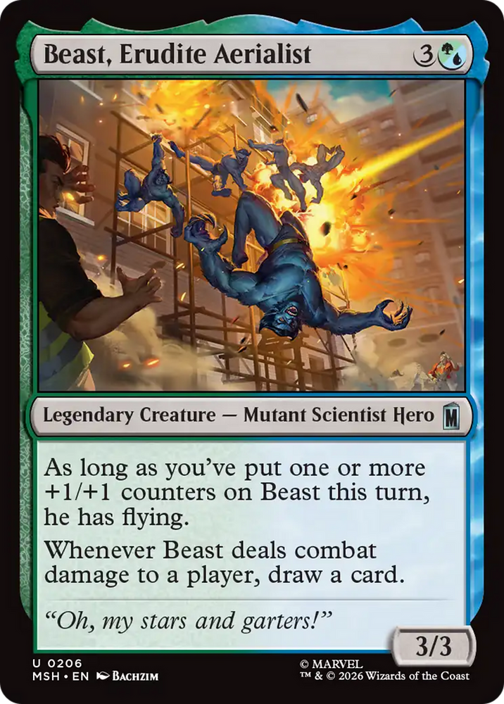 Beast, Erudite Aerialist [Marvel Super Heroes] Magic: The Gathering