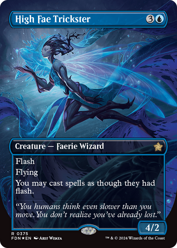 High Fae Trickster (Borderless) (Mana Foil) [Foundations] Magic: The Gathering
