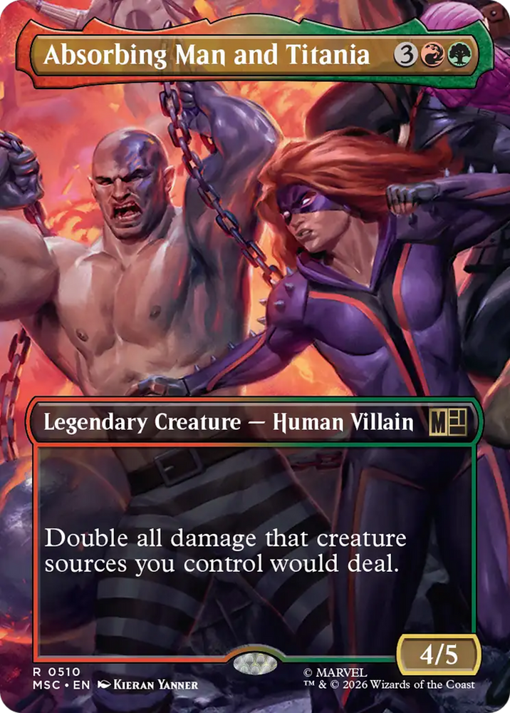 Absorbing Man and Titania (Borderless) [Marvel Super Heroes Commander] Magic: The Gathering