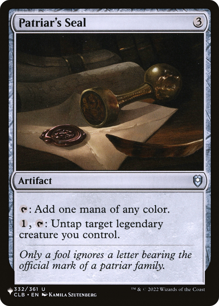 Patriar's Seal [The List] Magic: The Gathering