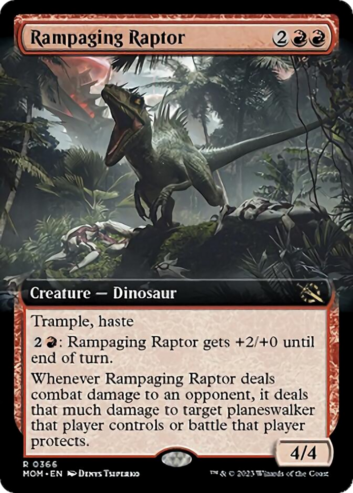 Rampaging Raptor (Extended Art) [March of the Machine] Magic: The Gathering