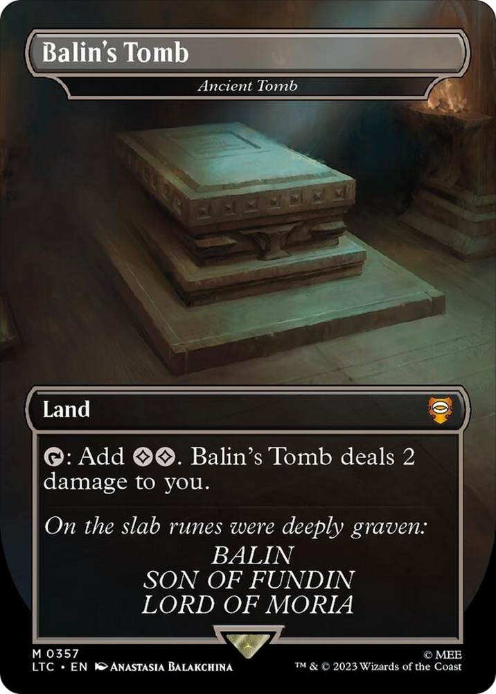 Balin's Tomb - Ancient Tomb (Borderless) [The Lord of the Rings: Tales of Middle-Earth Commander] Magic: The Gathering