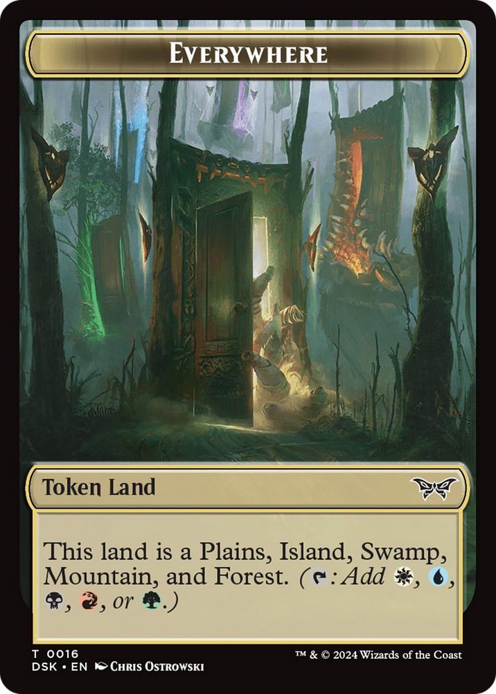 Everywhere // Manifest Double-Sided Token [Duskmourn: House of Horror Tokens] Magic: The Gathering