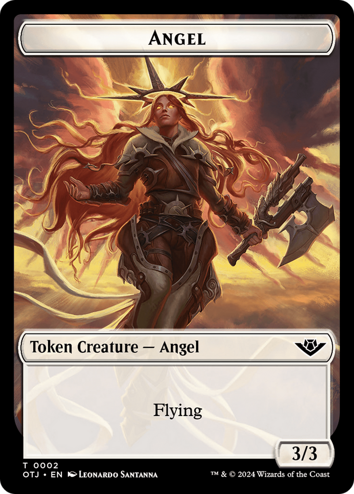 Treasure // Angel Double-Sided Token [Outlaws of Thunder Junction Tokens] Magic: The Gathering