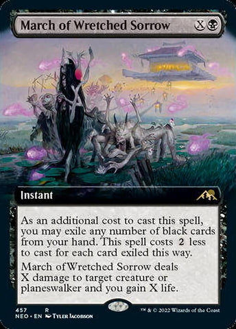 March of Wretched Sorrow (Extended Art) [Kamigawa: Neon Dynasty] Magic: The Gathering