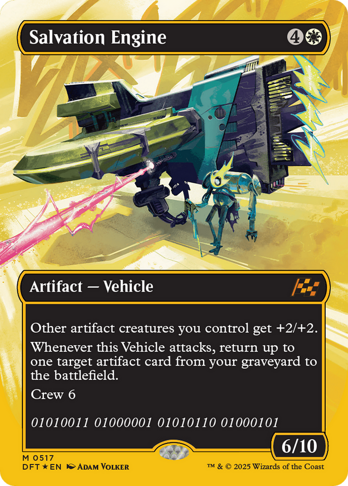 Salvation Engine (Borderless) (First-Place Foil) [Aetherdrift] Magic: The Gathering