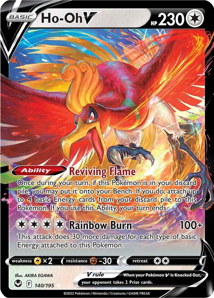 Ho-oh V (140/195) [Sword & Shield: Silver Tempest] Pokémon