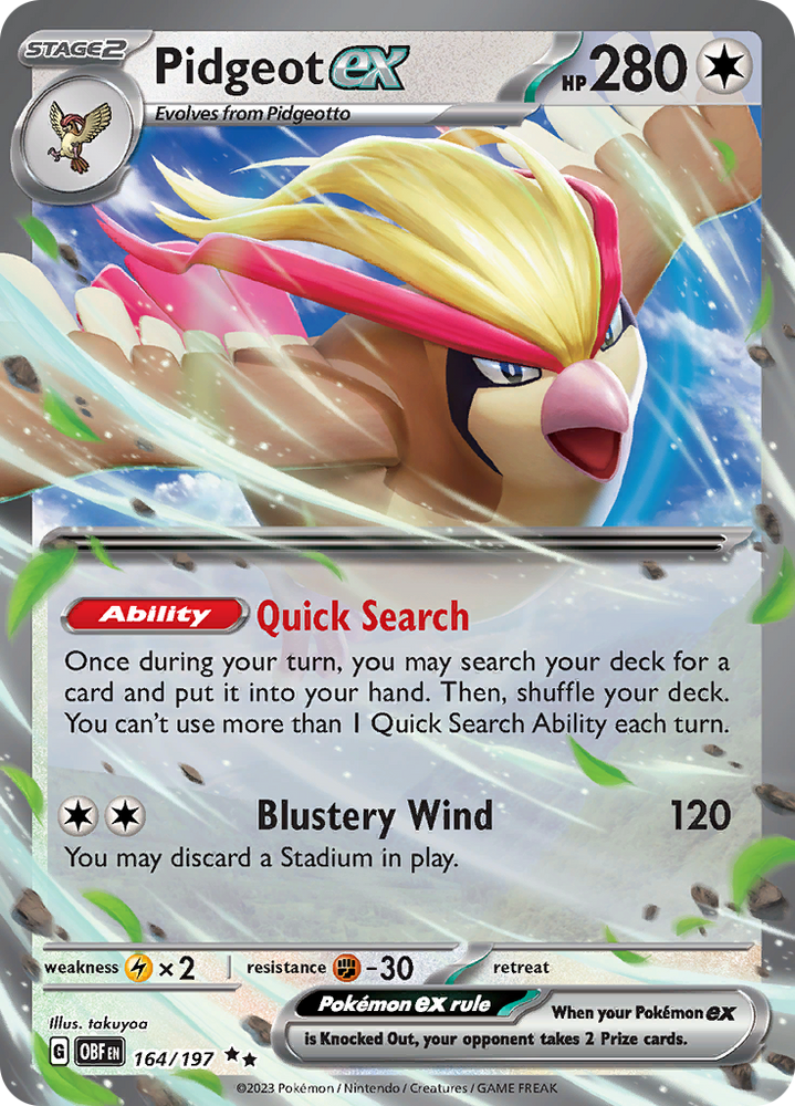 Pidgeot ex (164/197) [Scarlet & Violet: Obsidian Flames] Pokémon