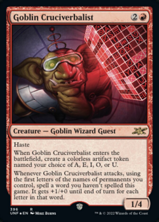 Goblin Cruciverbalist (Galaxy Foil) [Unfinity] Magic: The Gathering