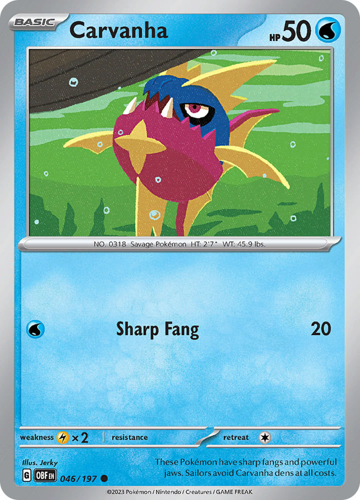 Carvanha (046/197) [Scarlet & Violet: Obsidian Flames] Pokémon