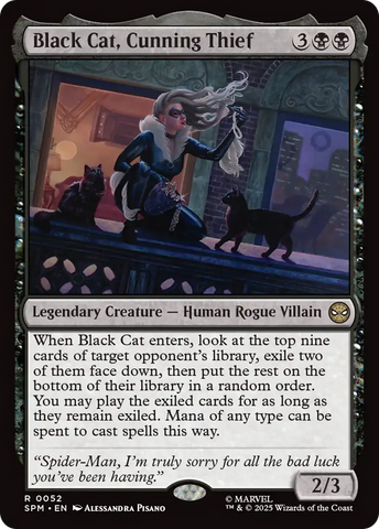Black Cat, Cunning Thief [Marvel's Spider-Man] Magic: The Gathering