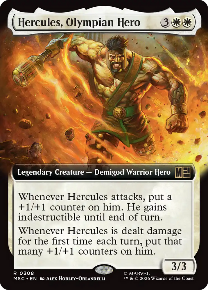 Hercules, Olympian Hero (Extended Art) [Marvel Super Heroes Commander] Magic: The Gathering