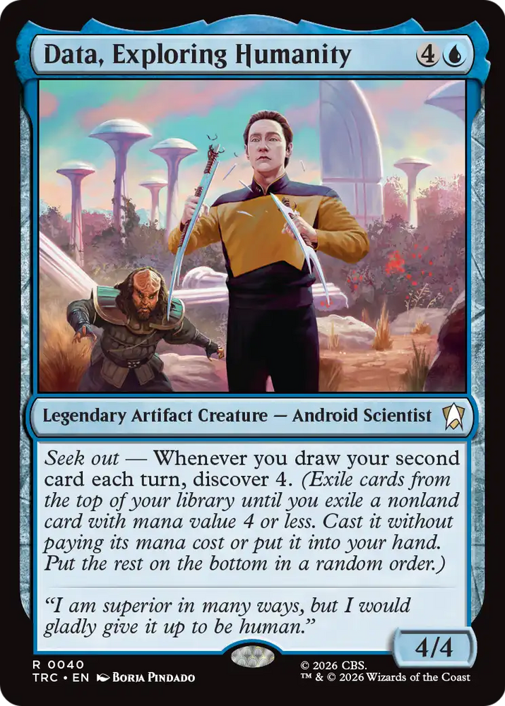 Data, Exploring Humanity (Surge Foil) [Star Trek Commander] Magic: The Gathering