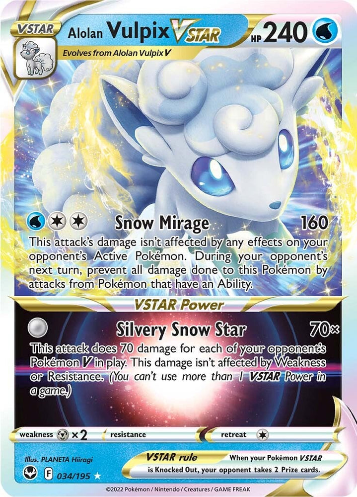 Alolan Vulpix VSTAR (034/195) [Sword & Shield: Silver Tempest] Pokémon