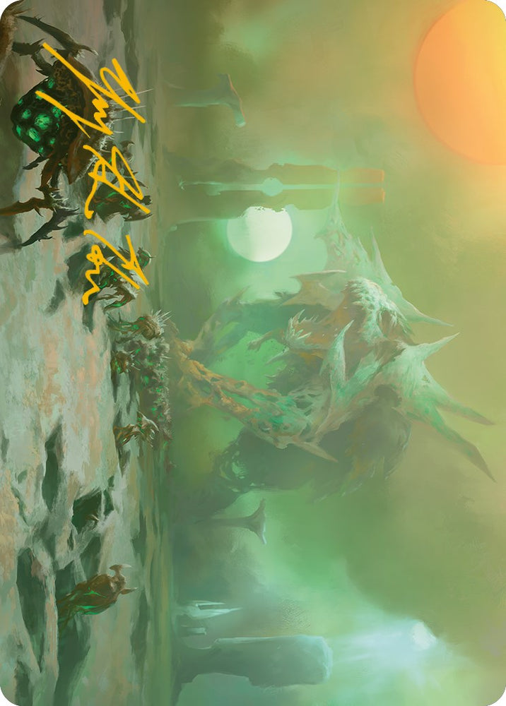 Green Sun's Twilight Art Card (Gold-Stamped Signature) [Phyrexia: All Will Be One Art Series] Magic: The Gathering