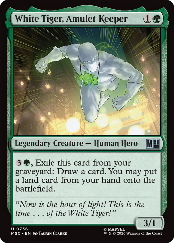 White Tiger, Amulet Keeper [Marvel Super Heroes Commander] Magic: The Gathering