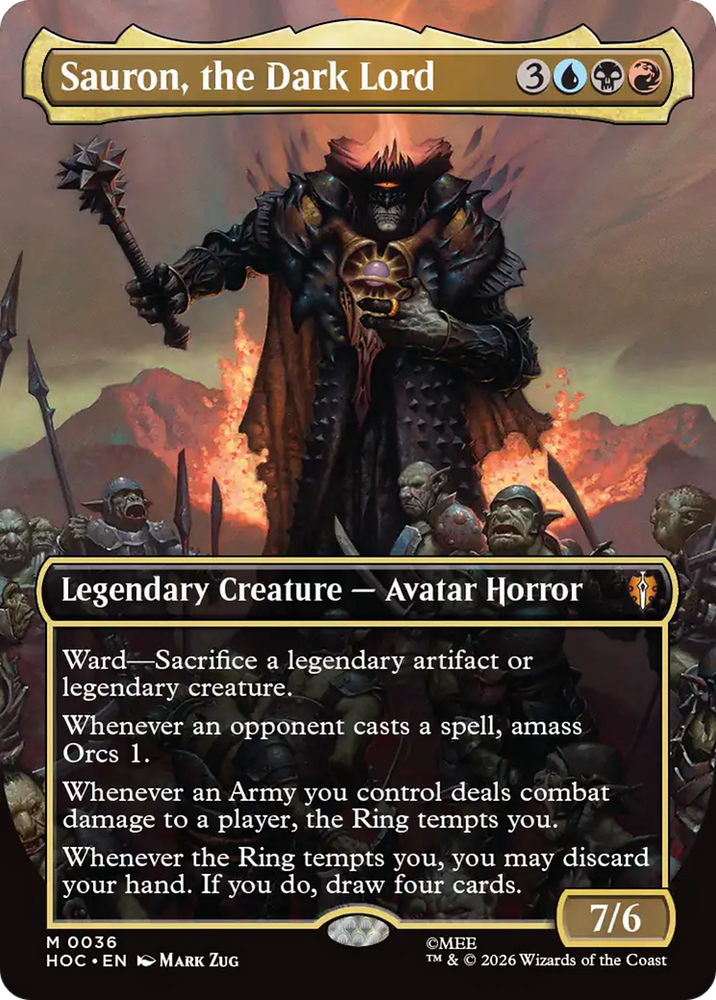 Sauron, the Dark Lord (Borderless) [The Hobbit] Magic: The Gathering