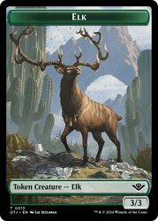 Mercenary // Elk Double-Sided Token [Outlaws of Thunder Junction Tokens] Magic: The Gathering