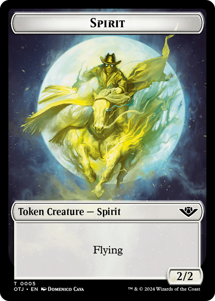 Treasure // Spirit Double-Sided Token [Outlaws of Thunder Junction Tokens] Magic: The Gathering