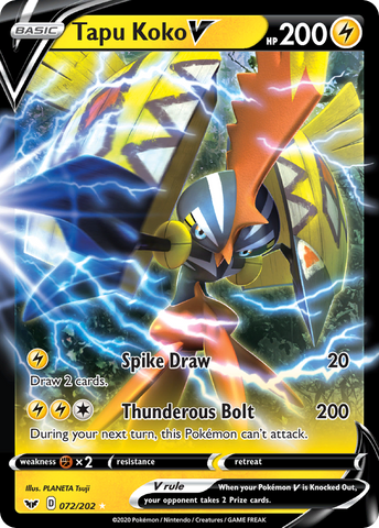 Tapu Koko V (072/202) [Sword & Shield: Base Set] Pokémon