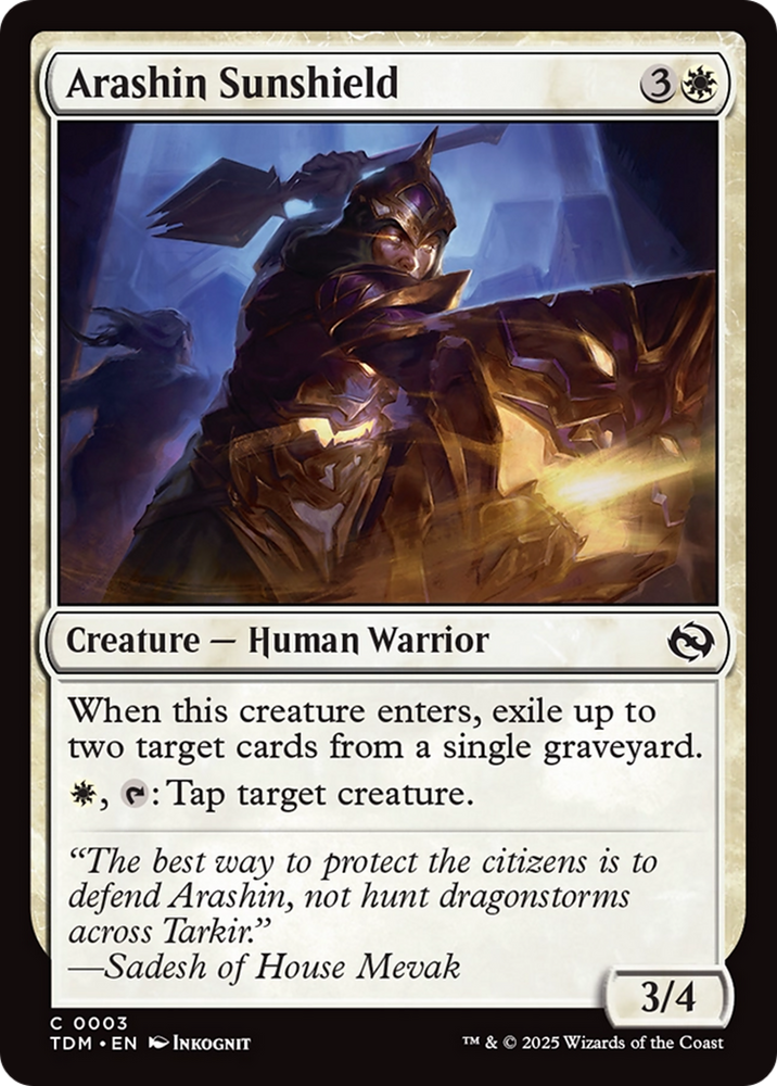 Arashin Sunshield [Tarkir: Dragonstorm] Magic: The Gathering