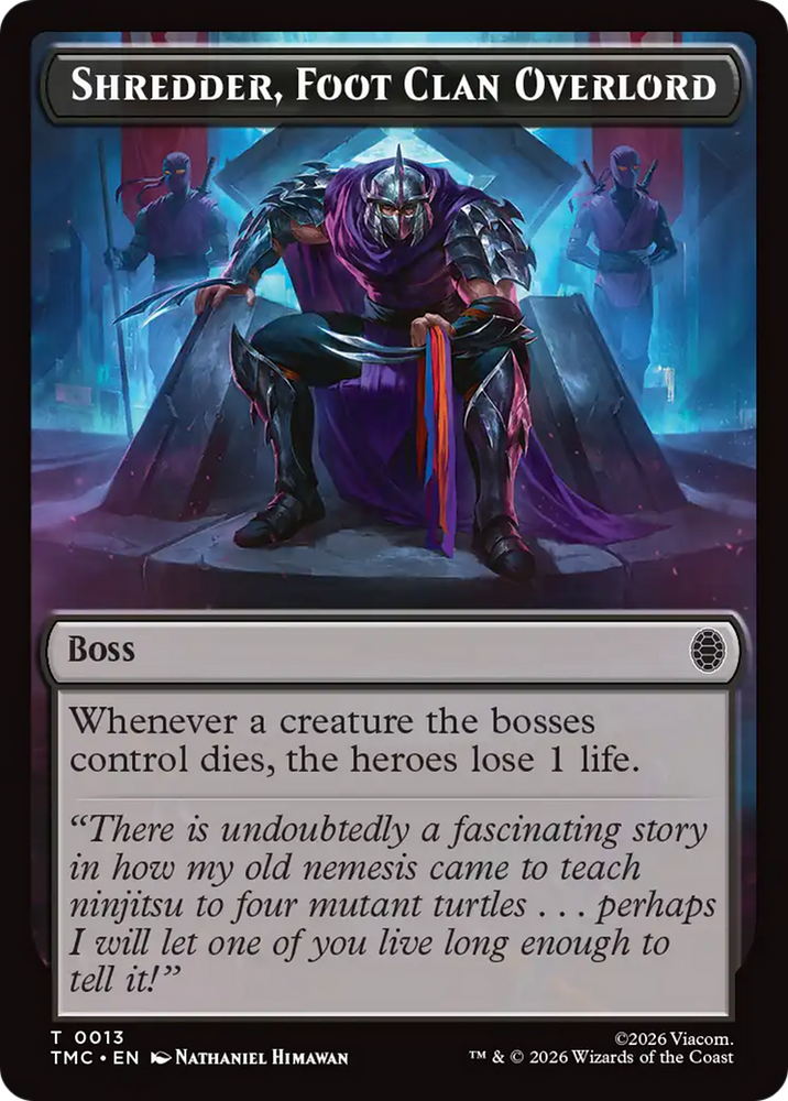 Shredder, Foot Clan Overlord [Teenage Mutant Ninja Turtles Commander Tokens] Magic: The Gathering