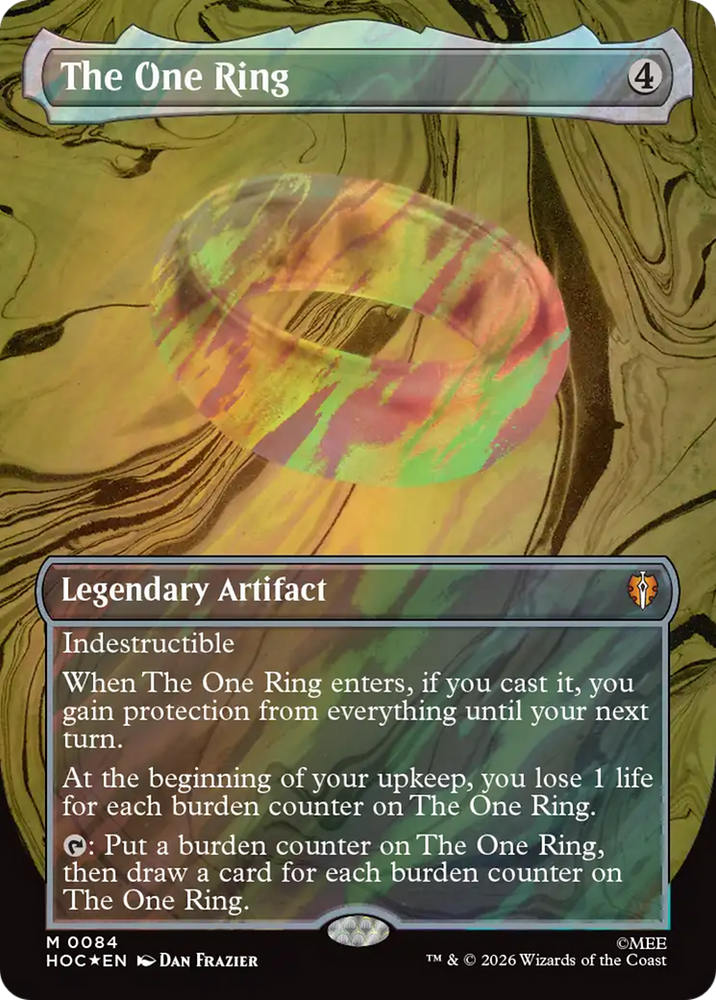 The One Ring (Borderless) (Surge Foil) [The Hobbit] Magic: The Gathering
