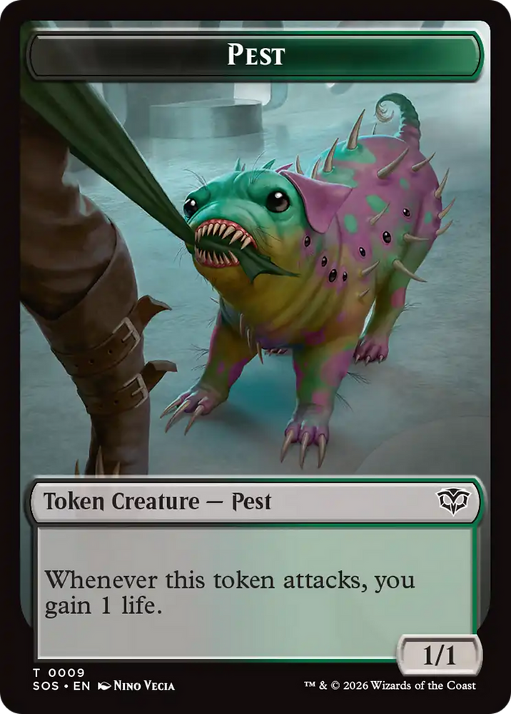 Fractal (0005) // Pest (0009) Double-Sided Token [Secrets of Strixhaven Tokens] Magic: The Gathering
