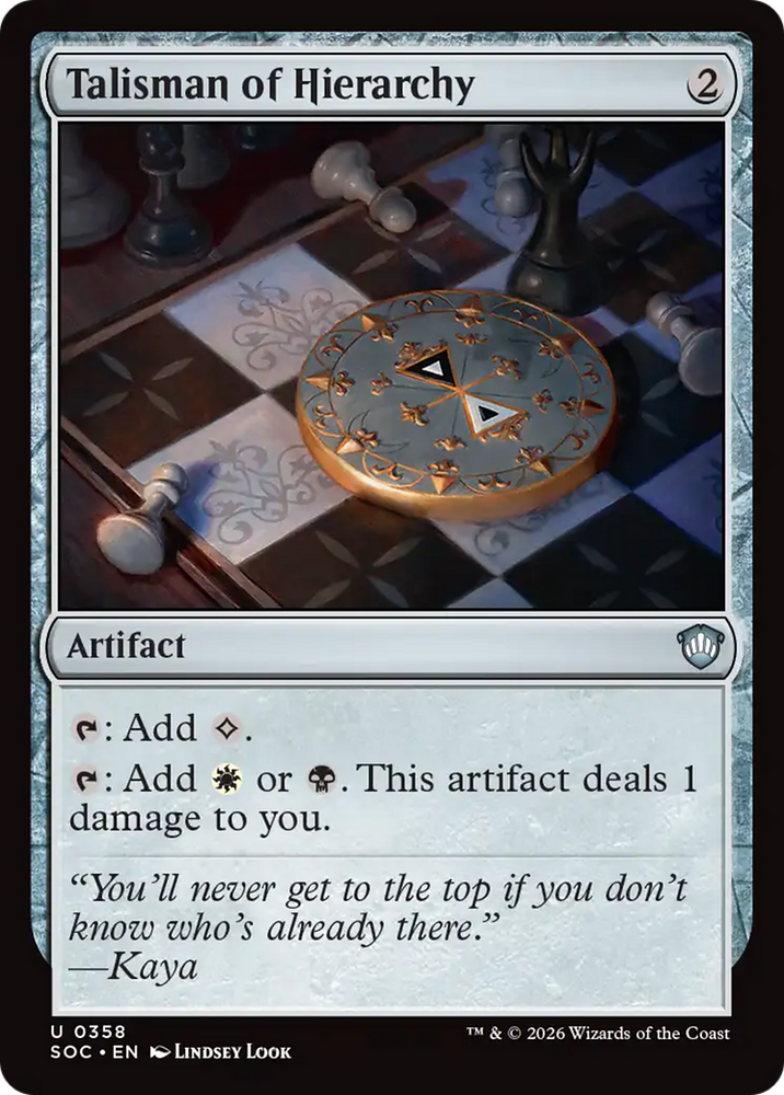 Talisman of Hierarchy [Secrets of Strixhaven Commander] Magic: The Gathering