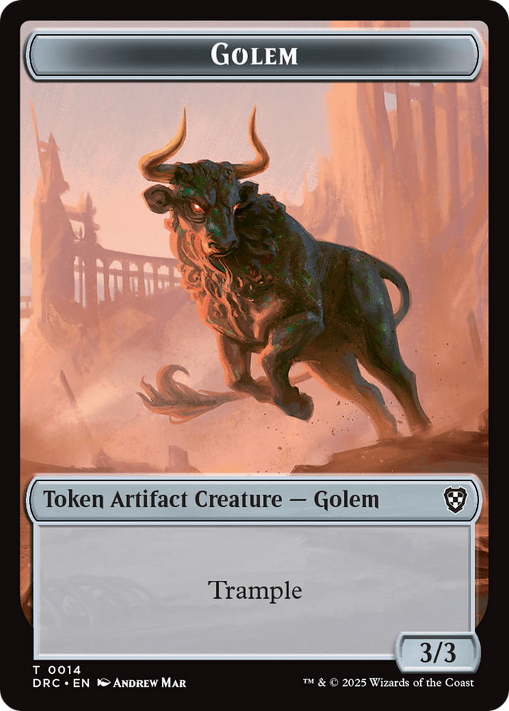 Golem (0014) // Thopter (0010) Double-Sided Token [Aetherdrift Tokens] Magic: The Gathering