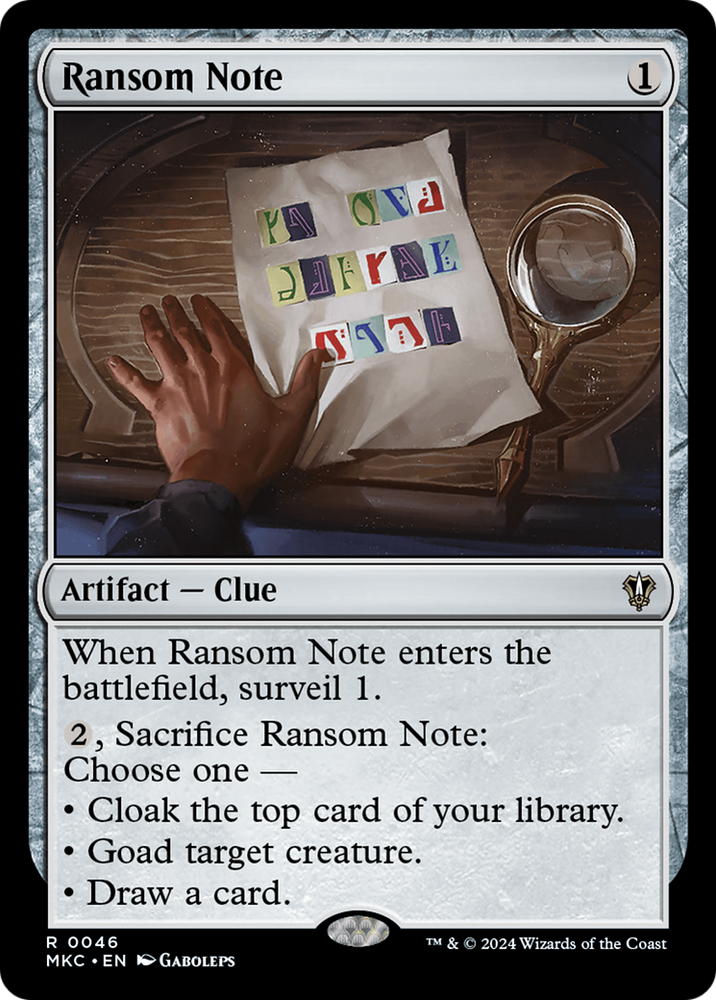 Ransom Note (0046) [Murders at Karlov Manor Commander] Magic: The Gathering