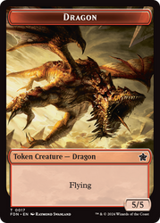 Cat Beast // Dragon (0017) Double-Sided Token [Foundations Tokens] Magic: The Gathering