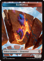 Elemental (0021) // Phyrexian Myr Double-Sided Token [Secrets of Strixhaven Commander Tokens] Magic: The Gathering