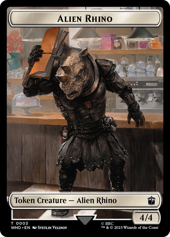 Alien Rhino // Treasure (0030) Double-Sided Token [Doctor Who Tokens] Magic: The Gathering
