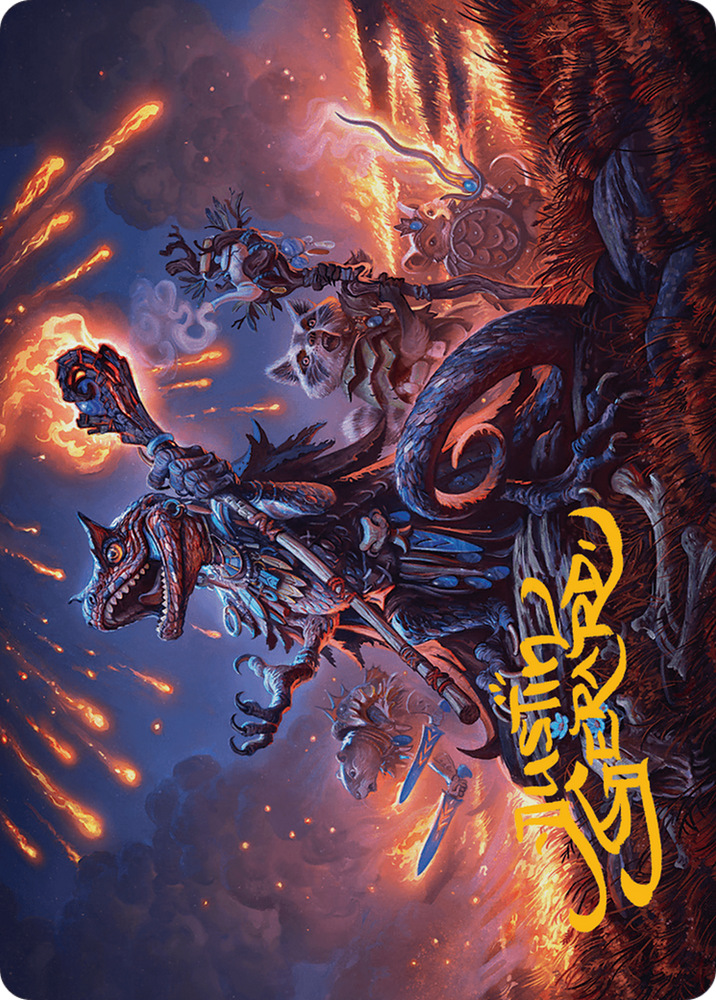 Valley Flamecaller Art Card (Gold-Stamped Signature) [Bloomburrow Art Series] Magic: The Gathering