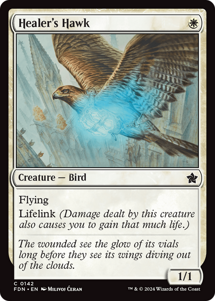 Healer's Hawk [Foundations] Magic: The Gathering