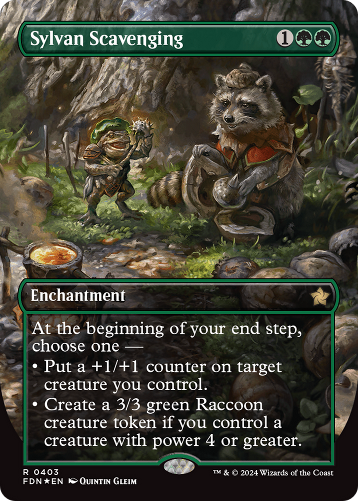 Sylvan Scavenging (Borderless) (Mana Foil) [Foundations] Magic: The Gathering