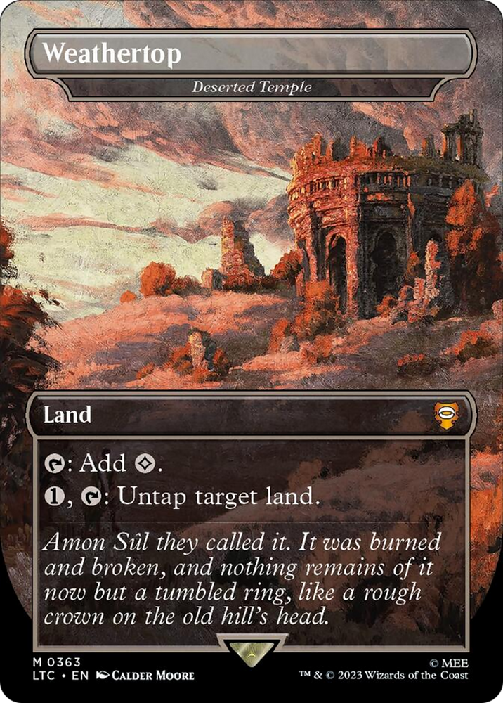 Weathertop - Deserted Temple (Borderless) [The Lord of the Rings: Tales of Middle-Earth Commander] Magic: The Gathering