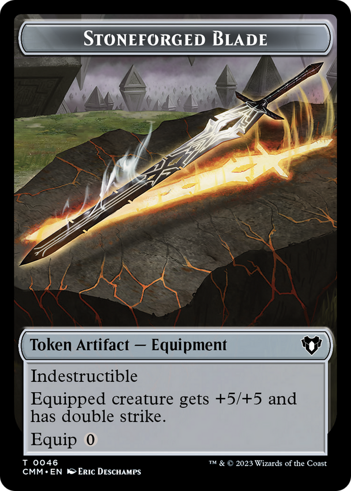 Servo // Stoneforged Blade Double-Sided Token [Commander Masters Tokens] Magic: The Gathering