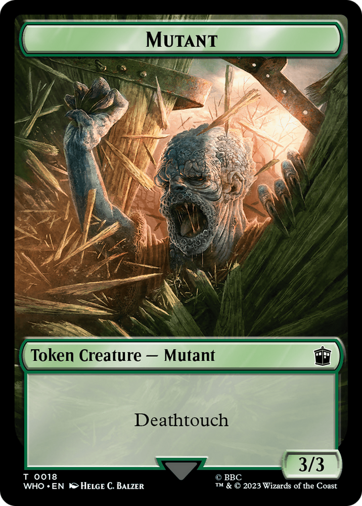 Soldier // Mutant Double-Sided Token [Doctor Who Tokens] Magic: The Gathering