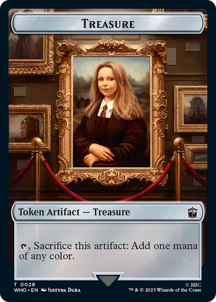 Warrior // Treasure (0028) Double-Sided Token [Doctor Who Tokens] Magic: The Gathering