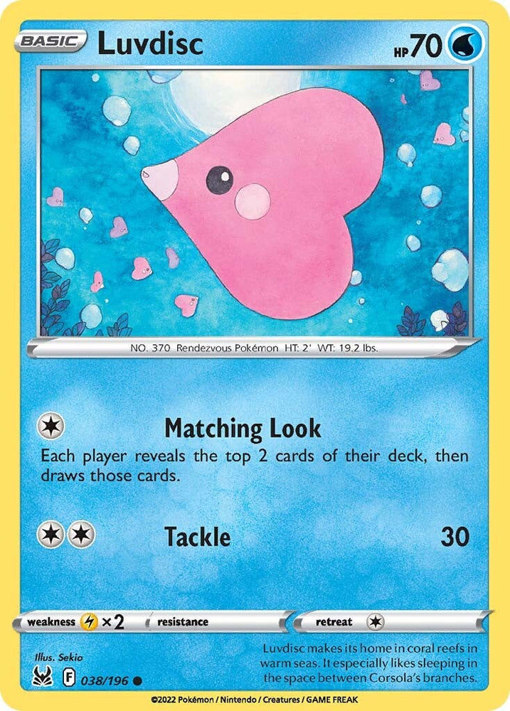 Luvdisc (038/196) [Sword & Shield: Lost Origin] Pokémon