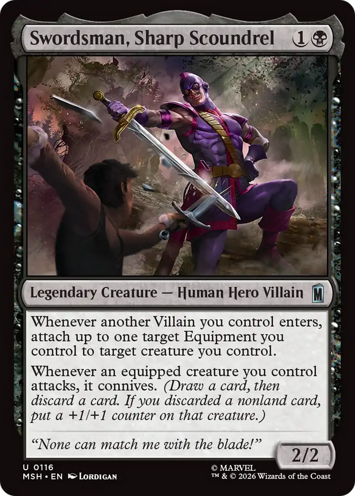 Swordsman, Sharp Scoundrel [Marvel Super Heroes] Magic: The Gathering
