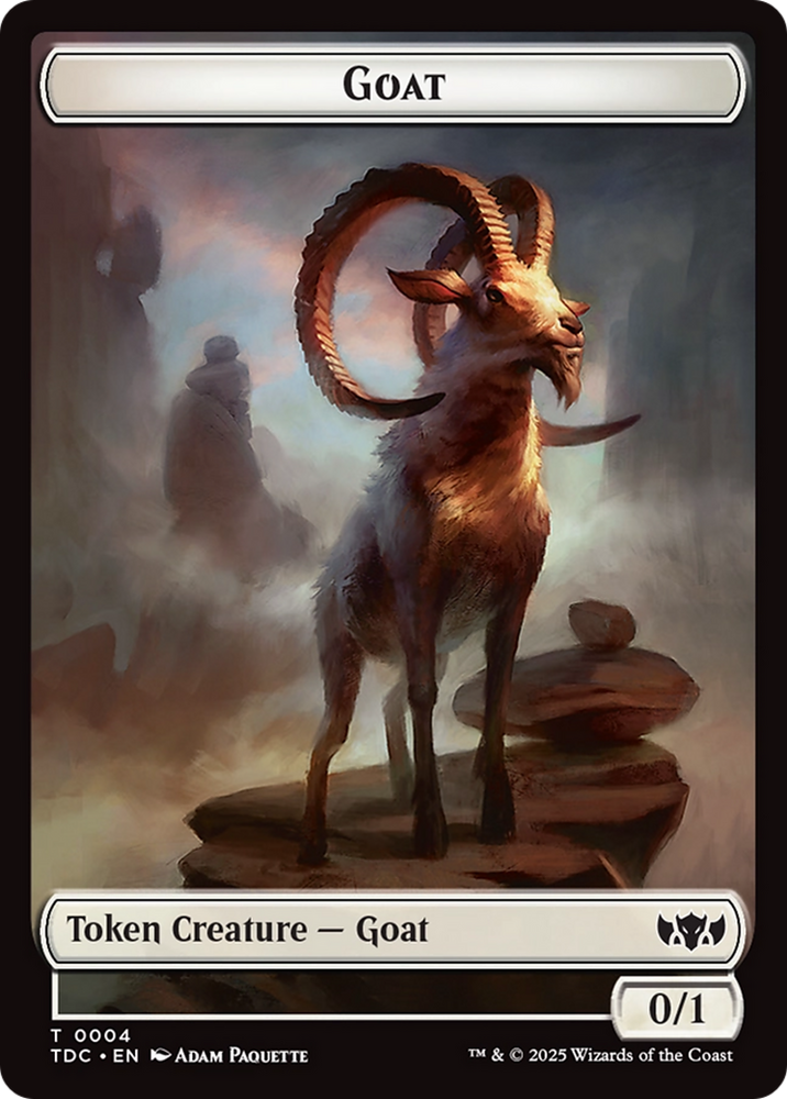 Goat // Timeless Witness Double-Sided Token [Tarkir: Dragonstorm Commander Tokens] Magic: The Gathering