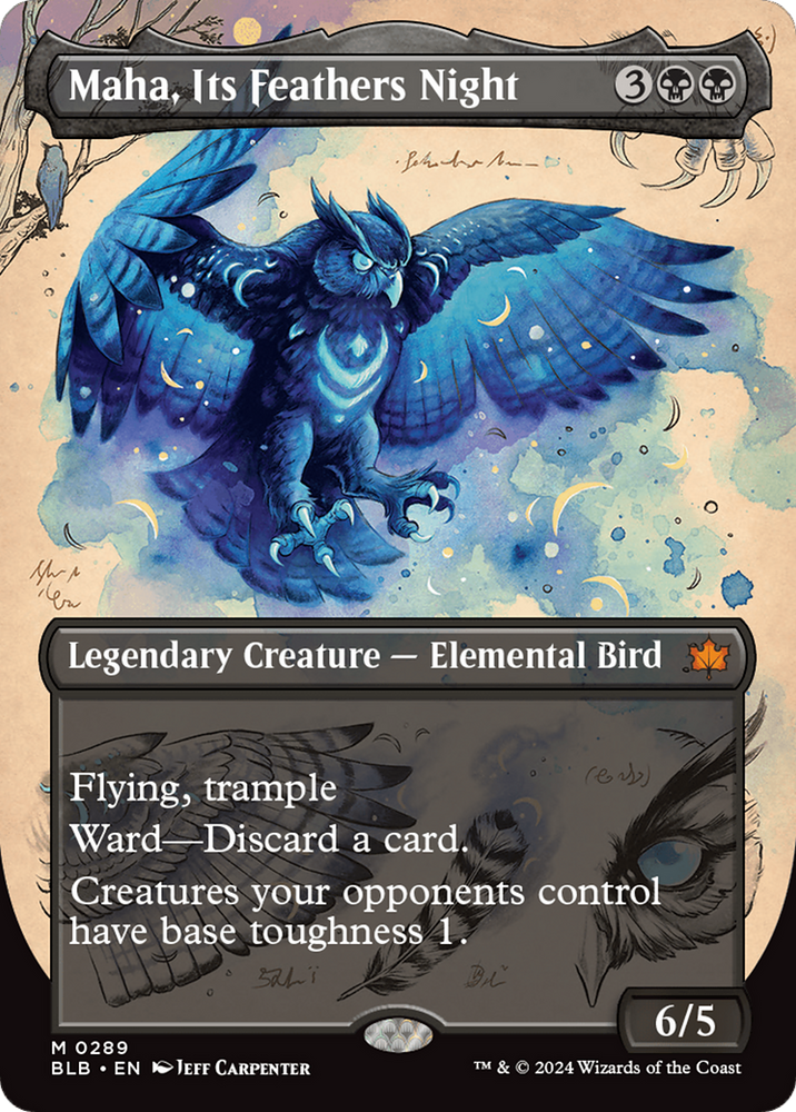 Maha, Its Feather Night (Borderless) [Bloomburrow] Magic: The Gathering