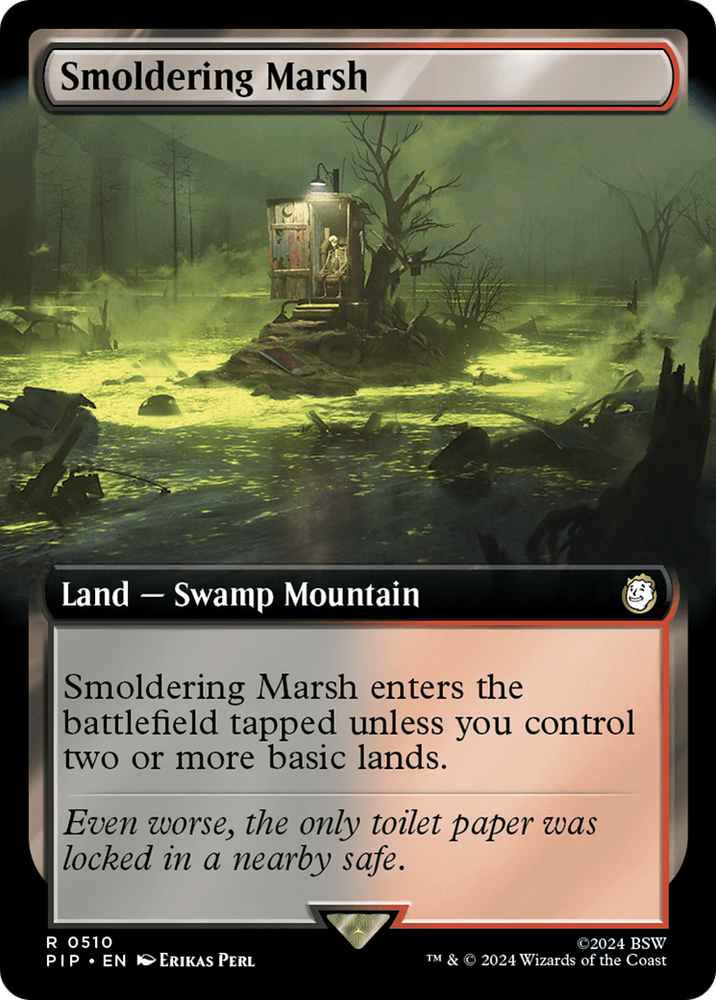 Smoldering Marsh (Extended Art) [Fallout] Magic: The Gathering