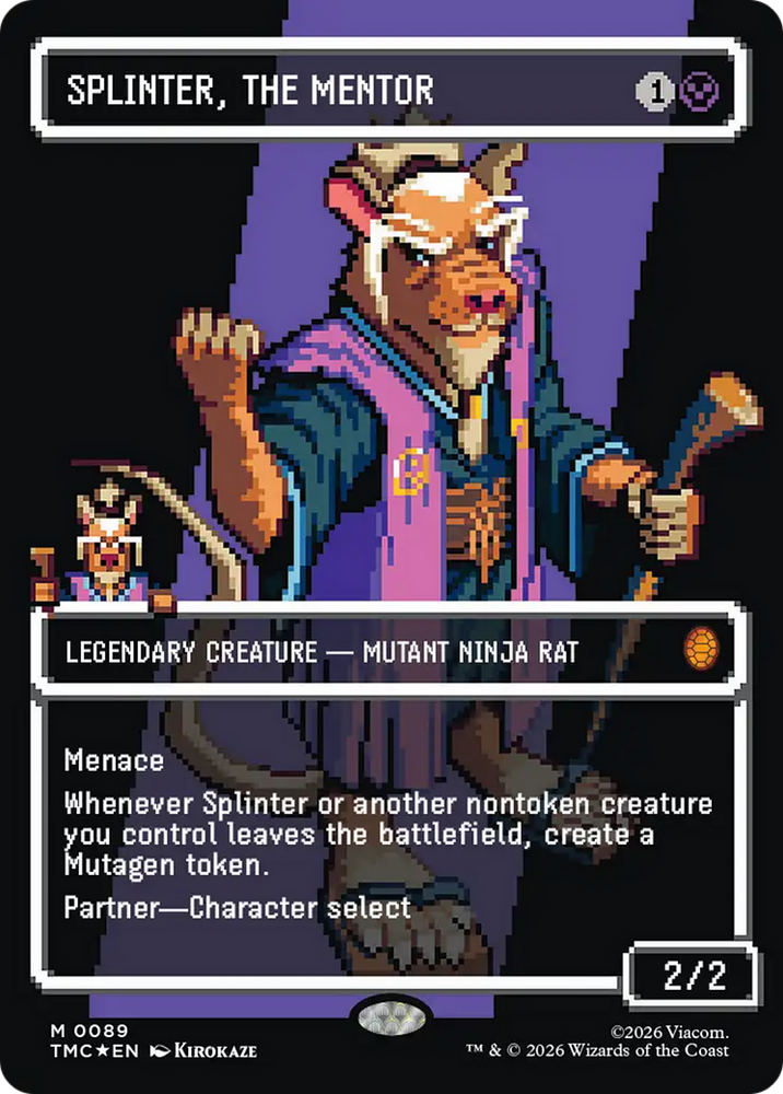 Splinter, the Mentor (0089) (Borderless) (Surge Foil) [Teenage Mutant Ninja Turtles Commander] Magic: The Gathering