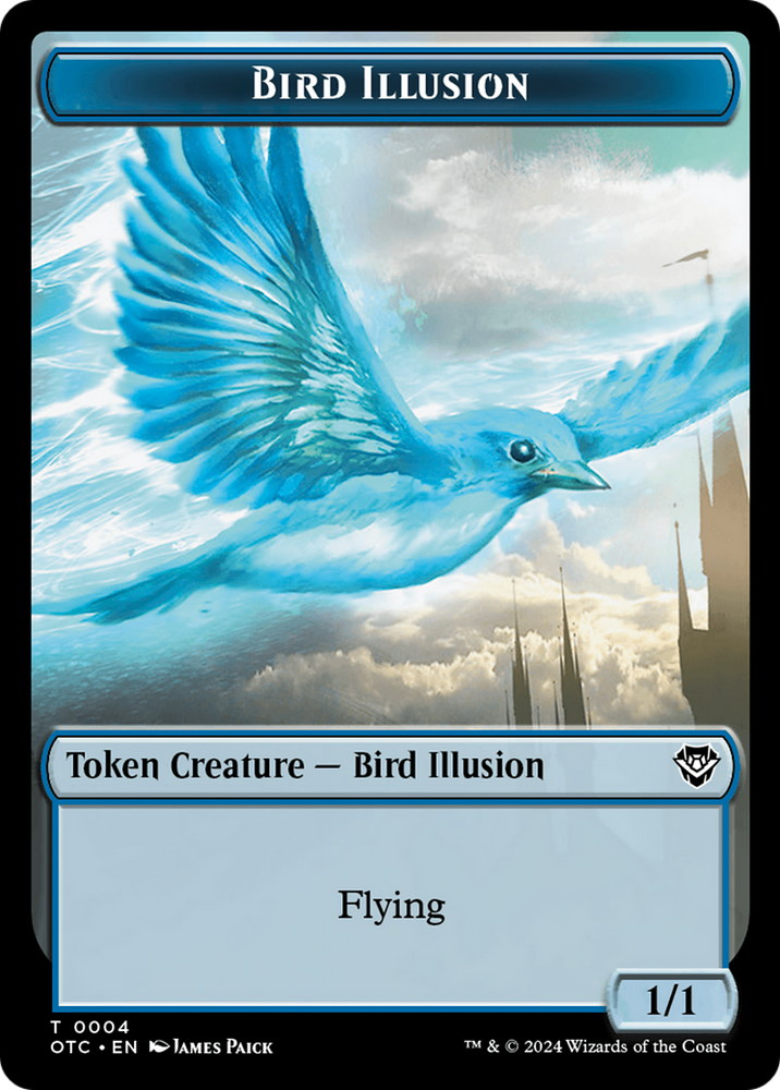 Bird Illusion // Elemental (0014) Double-Sided Token [Outlaws of Thunder Junction Commander Tokens] Magic: The Gathering