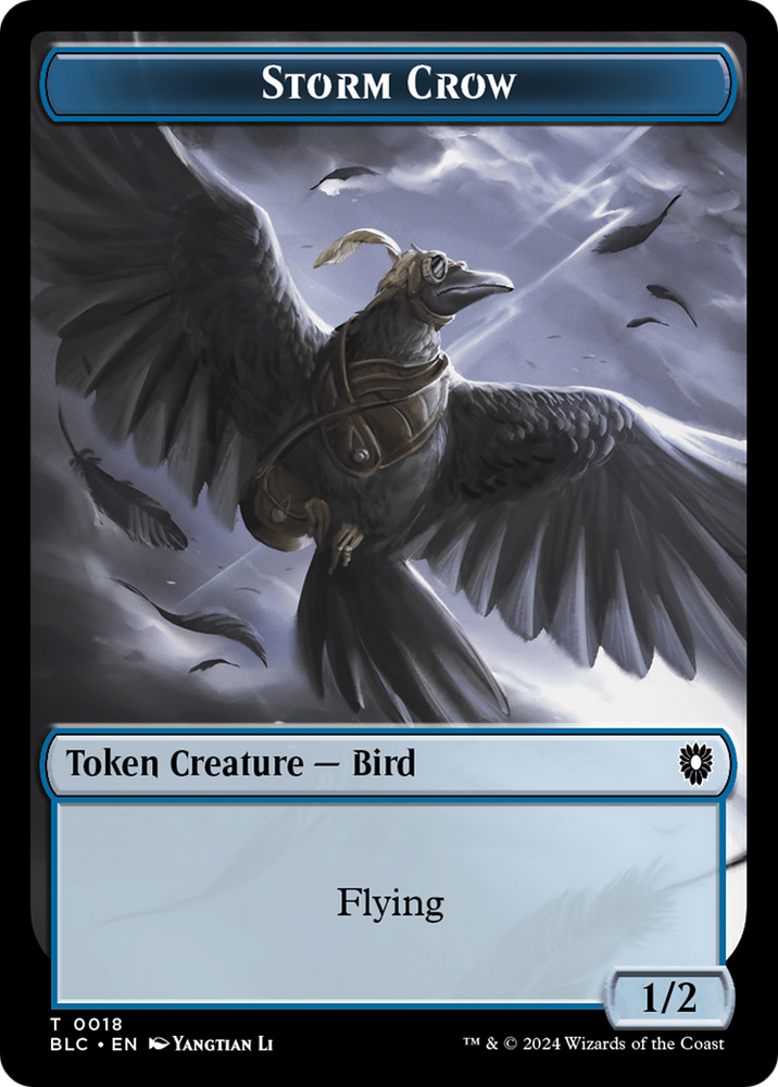 Storm Crow // Bird (003) Double-Sided Token [Bloomburrow Commander Tokens] Magic: The Gathering